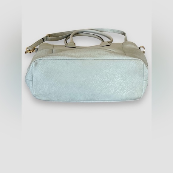 Merona Aqua Crossbody/Shoulder Tote Pebble Faux Leather Adjustable Large - Picture 4 of 9